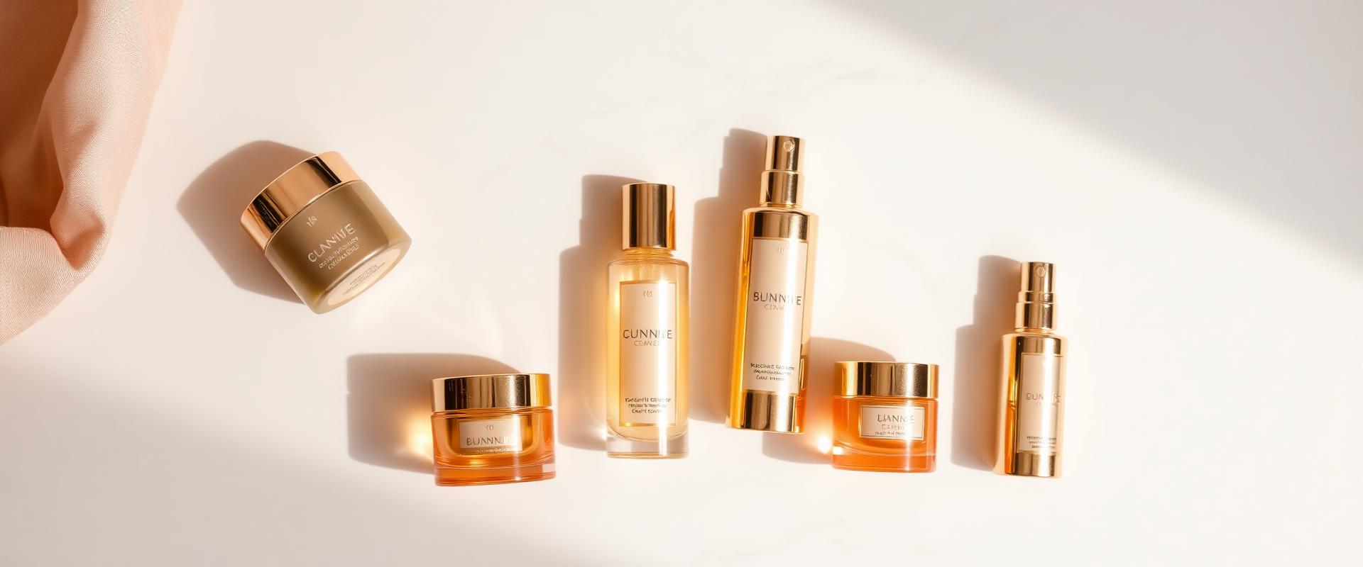 Premium skincare products arranged on a neutral background